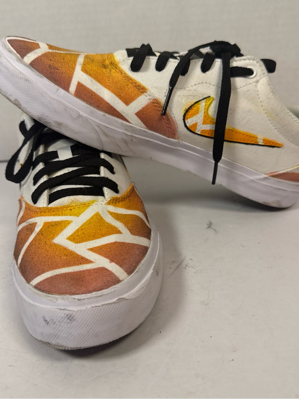Nike Kids Orange & White Patterned Sneakers